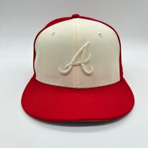Atlanta Braves 1995‎ World Series Hat Mens 7 1/8 Red New Era Baseball Cap